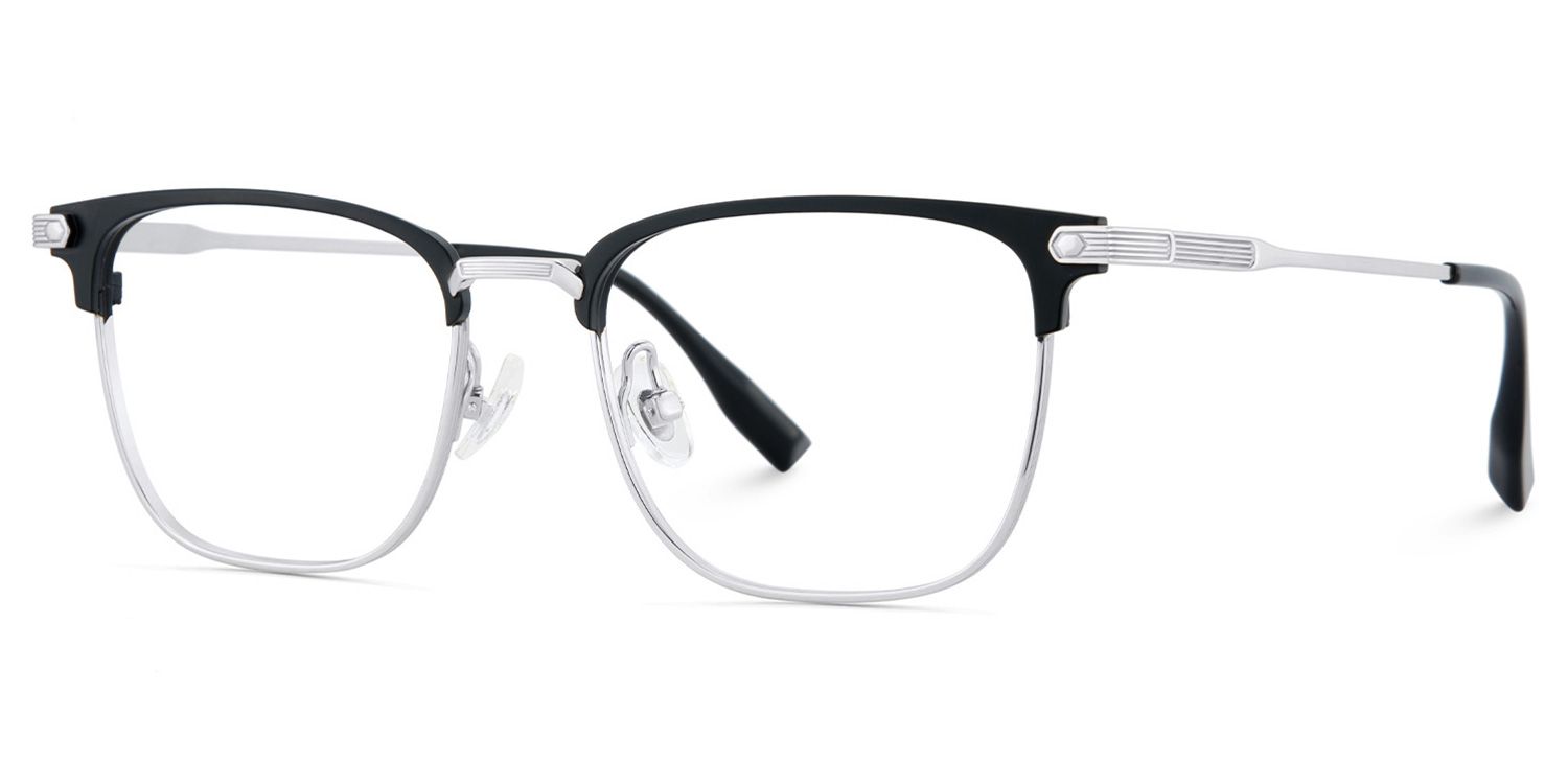 Men's Titanium Eyeglass Frames with Browline Shape3