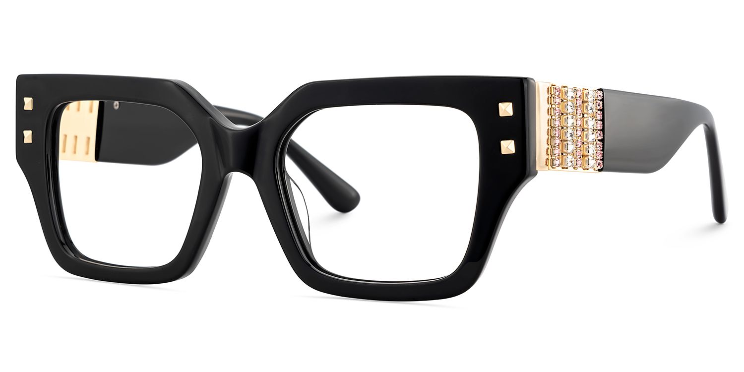 Black Big Square Glasses on Sale2