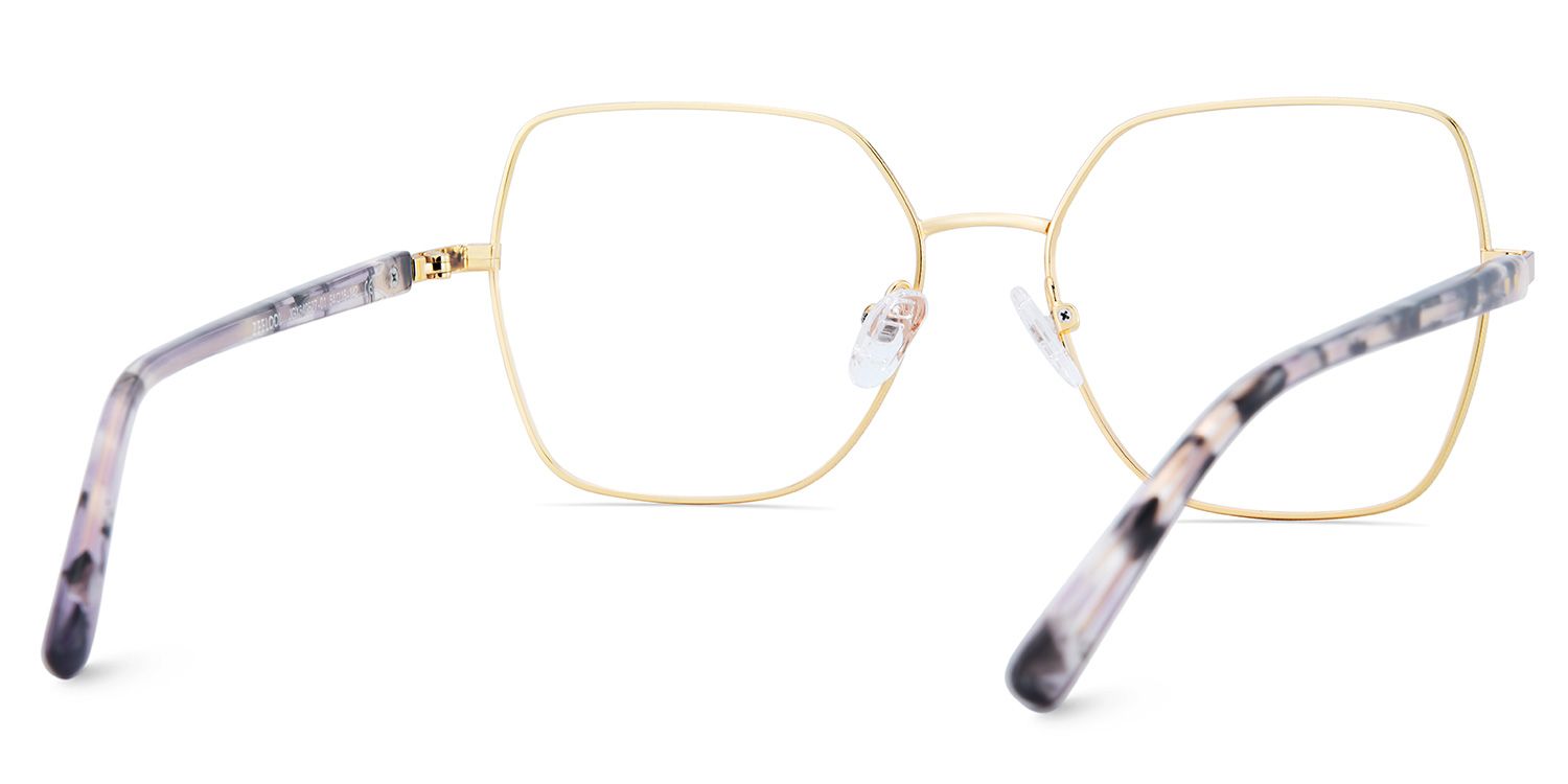 Billie Golden Geometric Prescription Glasses | ZEELOOL UK4
