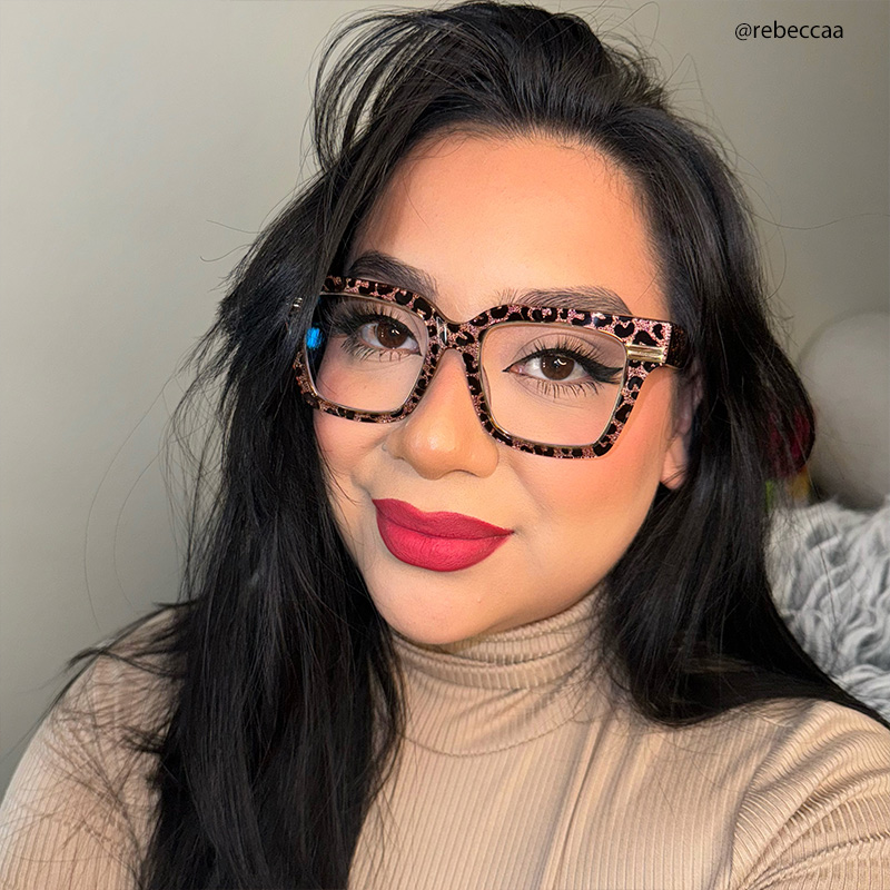 Taylor Square Gold Leopard Frame Glasses for females8