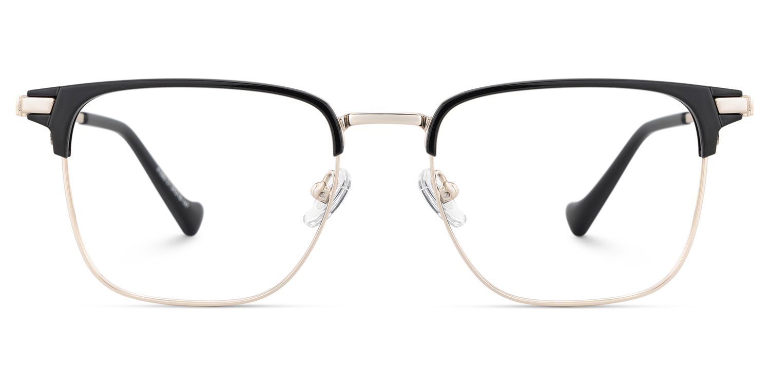 Owen Eyeglasses in Square Black Gold Frame | ZEELOOL UK1