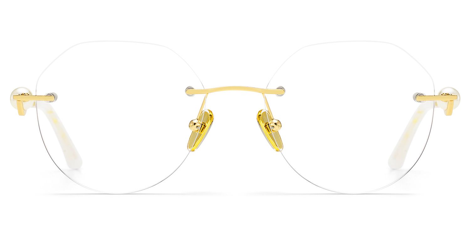 Wyatt Eyeglasses in GeometricGold Frame | ZEELOOL UK2