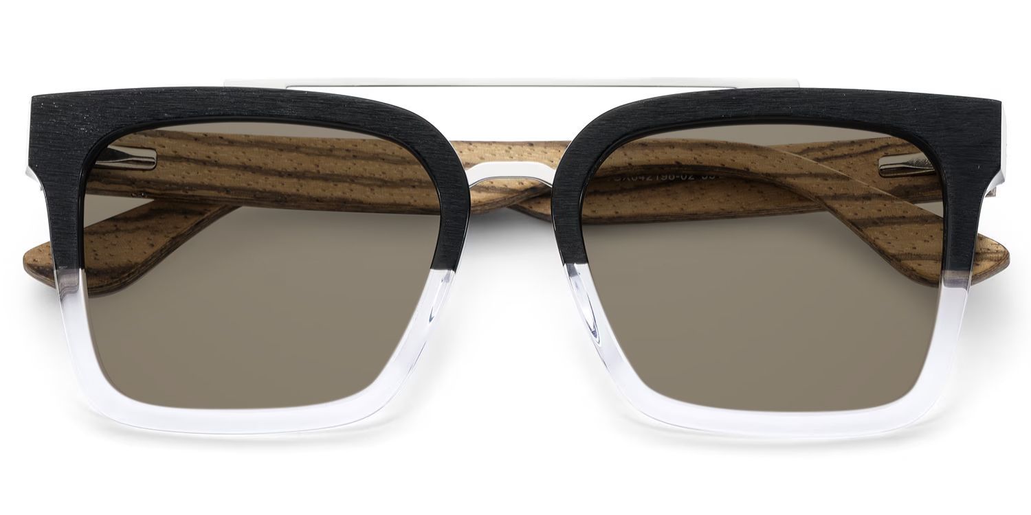 Pascal Mixed Black Clear Aviator Frame Sunglasses | ZEELOOL UK1