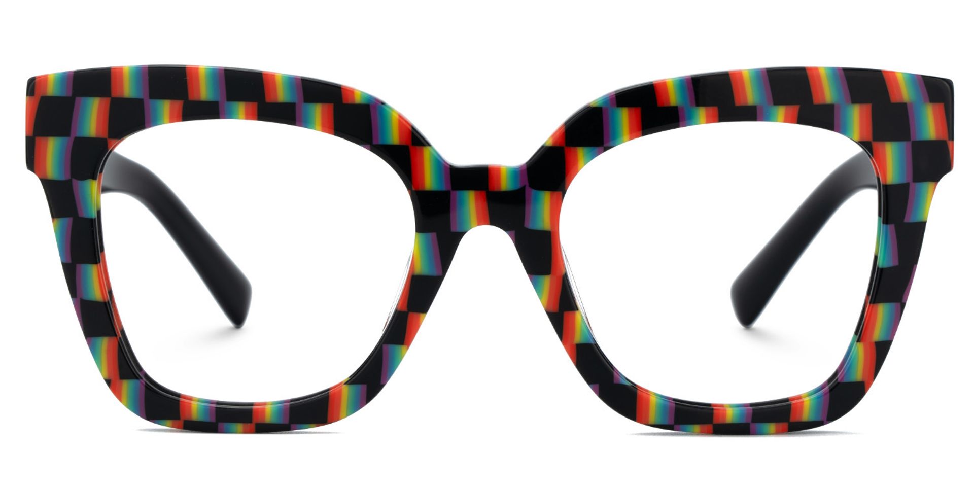 Malcolm Large Square Nerdy Glasses with Pure Black Arms0