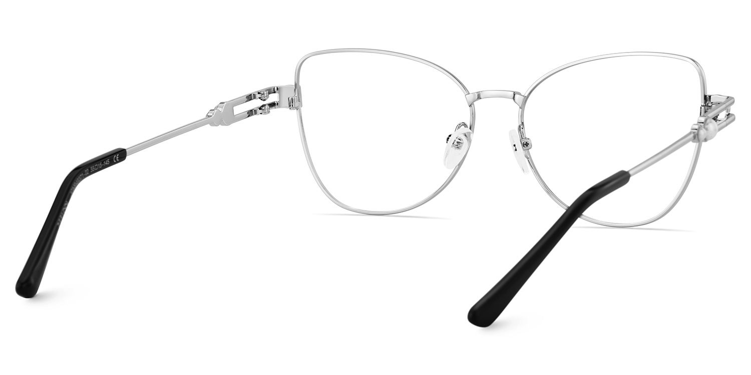Gaga Eyeglasses in Cat Eye Sliver Frame | ZEELOOL UK6