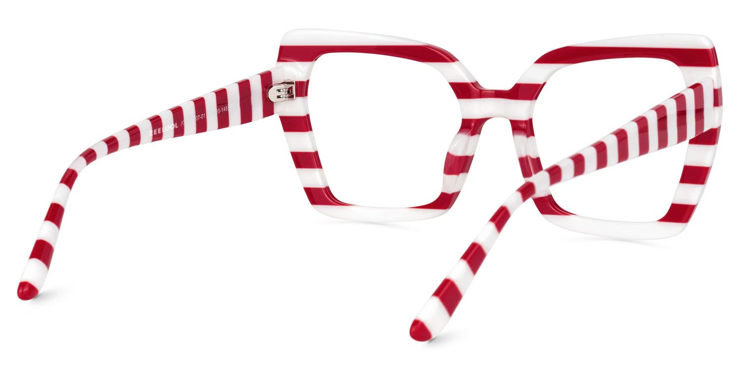 Pavia Butterfly Red Striped Frame Glasses for Women3