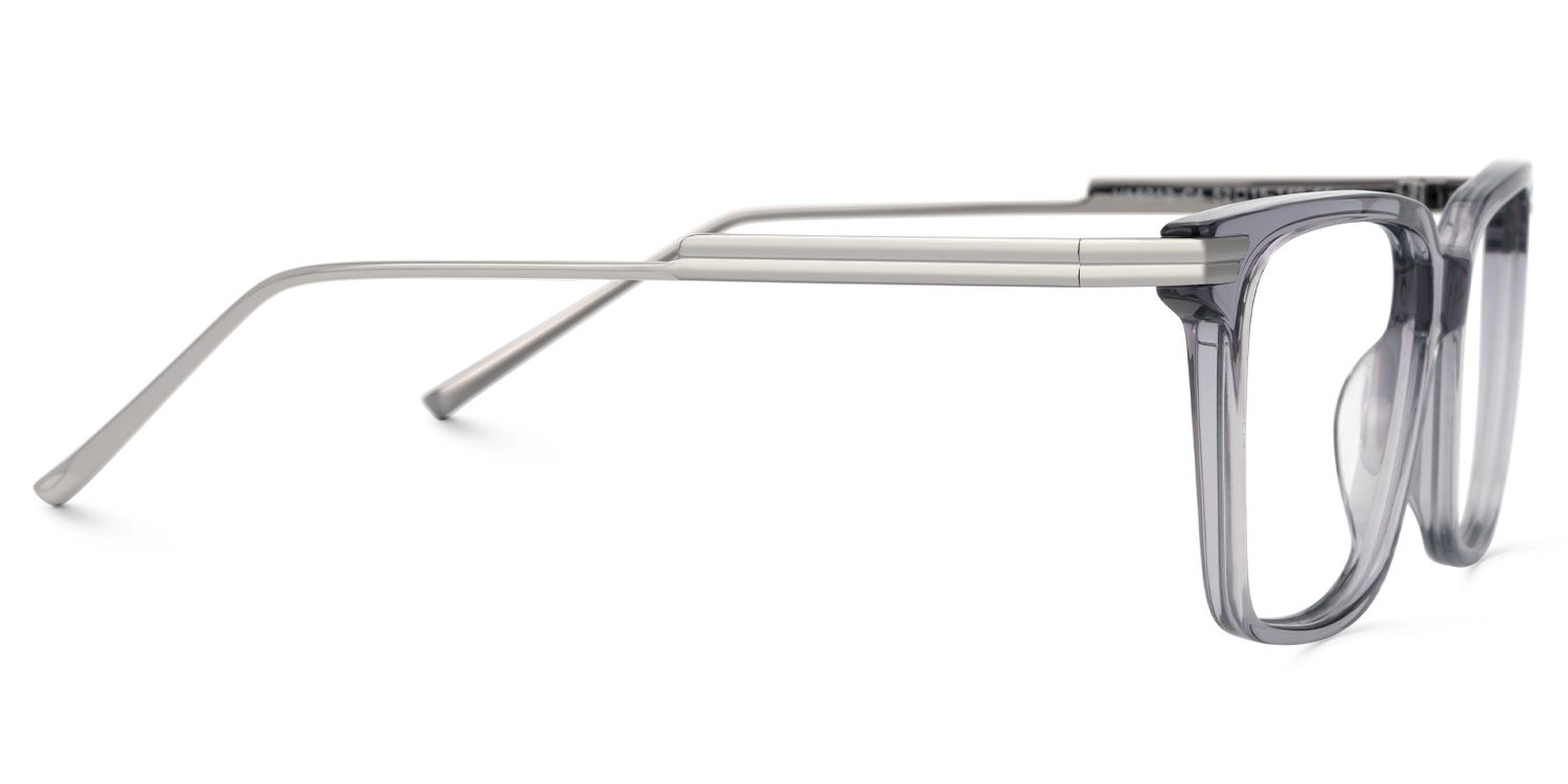 Viixen Rectangle Gray Frame Glasses | ZEELOOL UK2