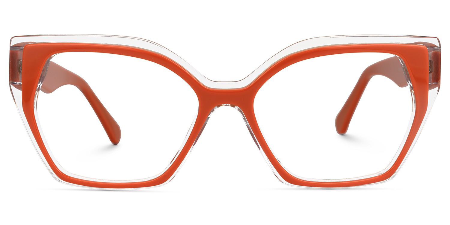 Orange Spectacles Smoaks Geometric Orange Glasses