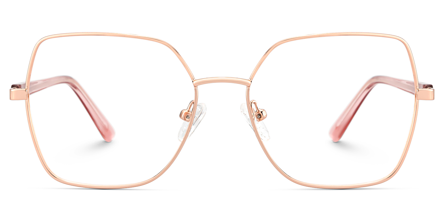 Billie Geometric Rose Gold Glasses0