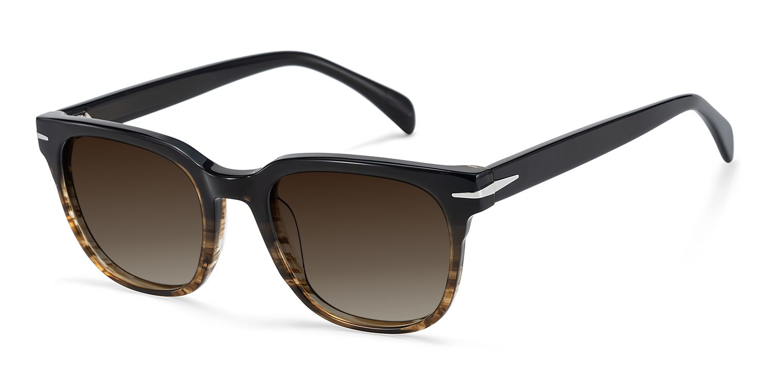 Rocco Rectangle Brown Full Rim Sunglasses | ZEELOOL UK2