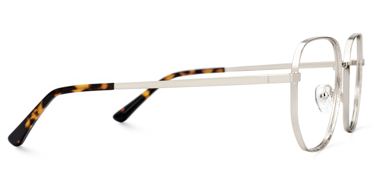 Steeve Metal Square Silver Frame Glasses | ZEELOOL UK2