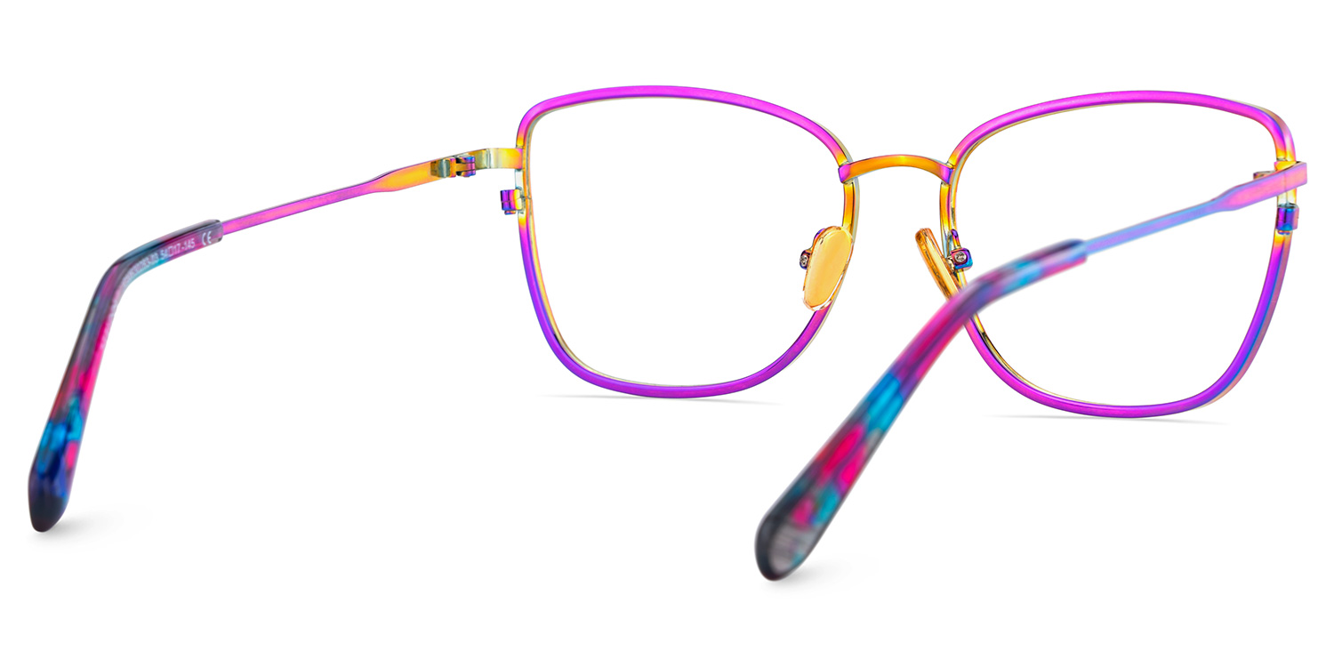 Ronan Eyeglasses in Rectangle Iridescent Frame | ZEELOOL UK4