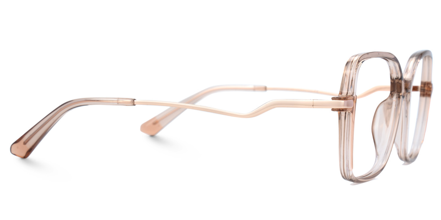 Rendon Champagne Square Prescription Glasses | ZEELOOL UK2