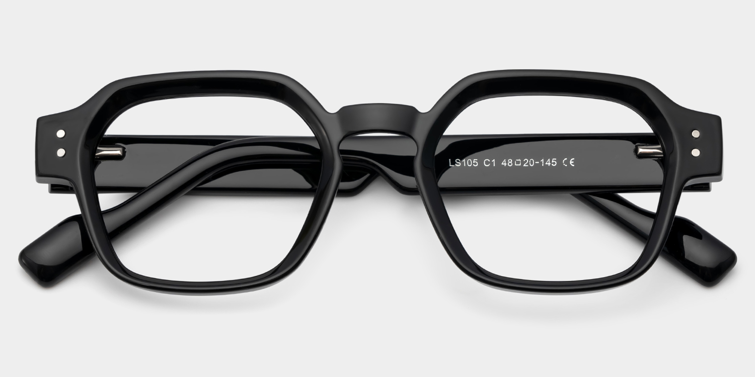 Joy Black Frame Glasses with Geometric Frame Online | ZEELOOL1