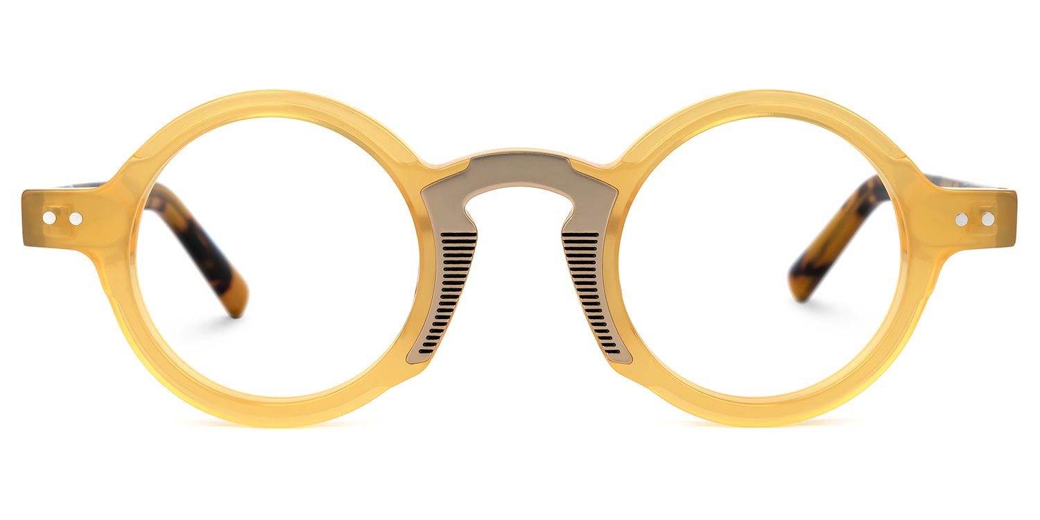 Danyelle Round Yellow Glasses0