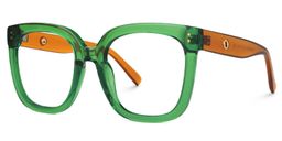 Ebony Square Green Glasses1