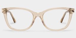 Cassia Beige Rectangle Glasses1