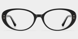 Lennon Black Oval Glasses0