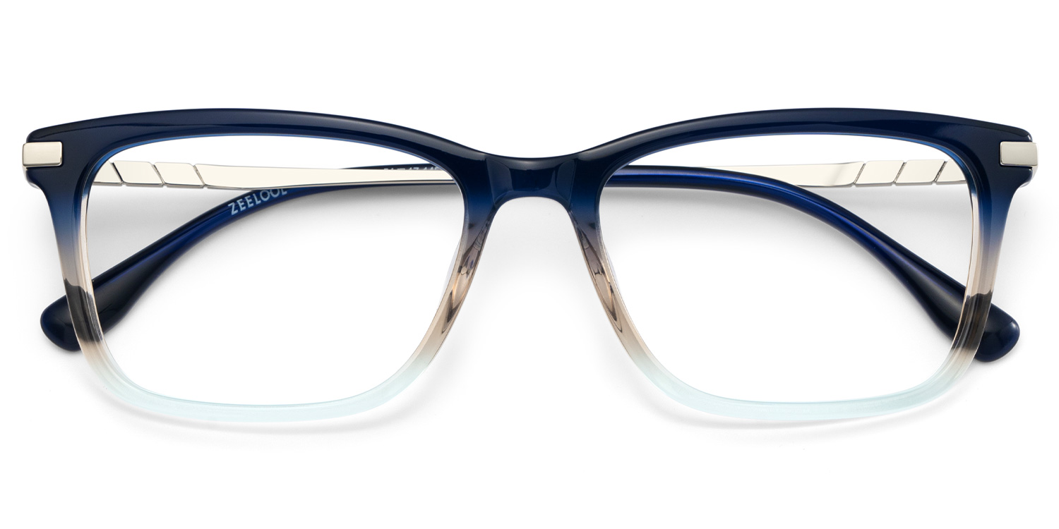 Zane Rectangle Blue Color Frame Glasses for Men | ZEELOOL UK1
