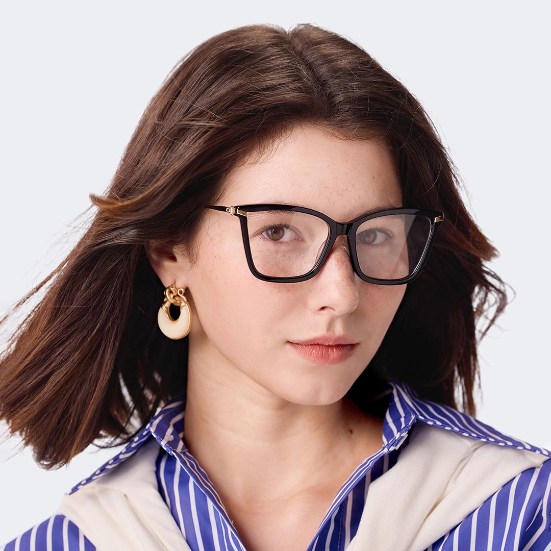 Stephens Cateye with Black Glasses Oversized Frames | ZEELOOL UK8