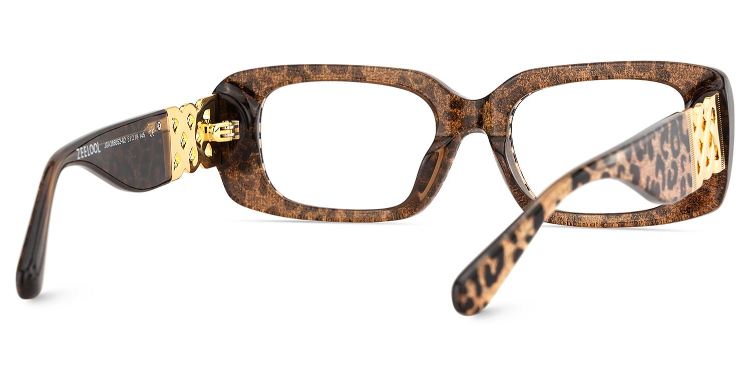 Jonas Rectangle Leopard Color Frame Glasses for Women | ZEELOOL UK5