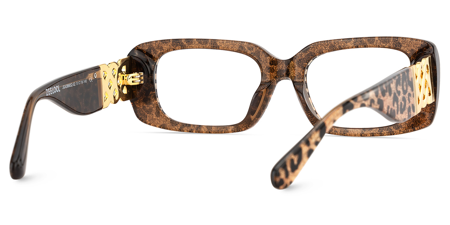 Jonas Rectangle Leopard Color Frame Glasses for Women | ZEELOOL UK5