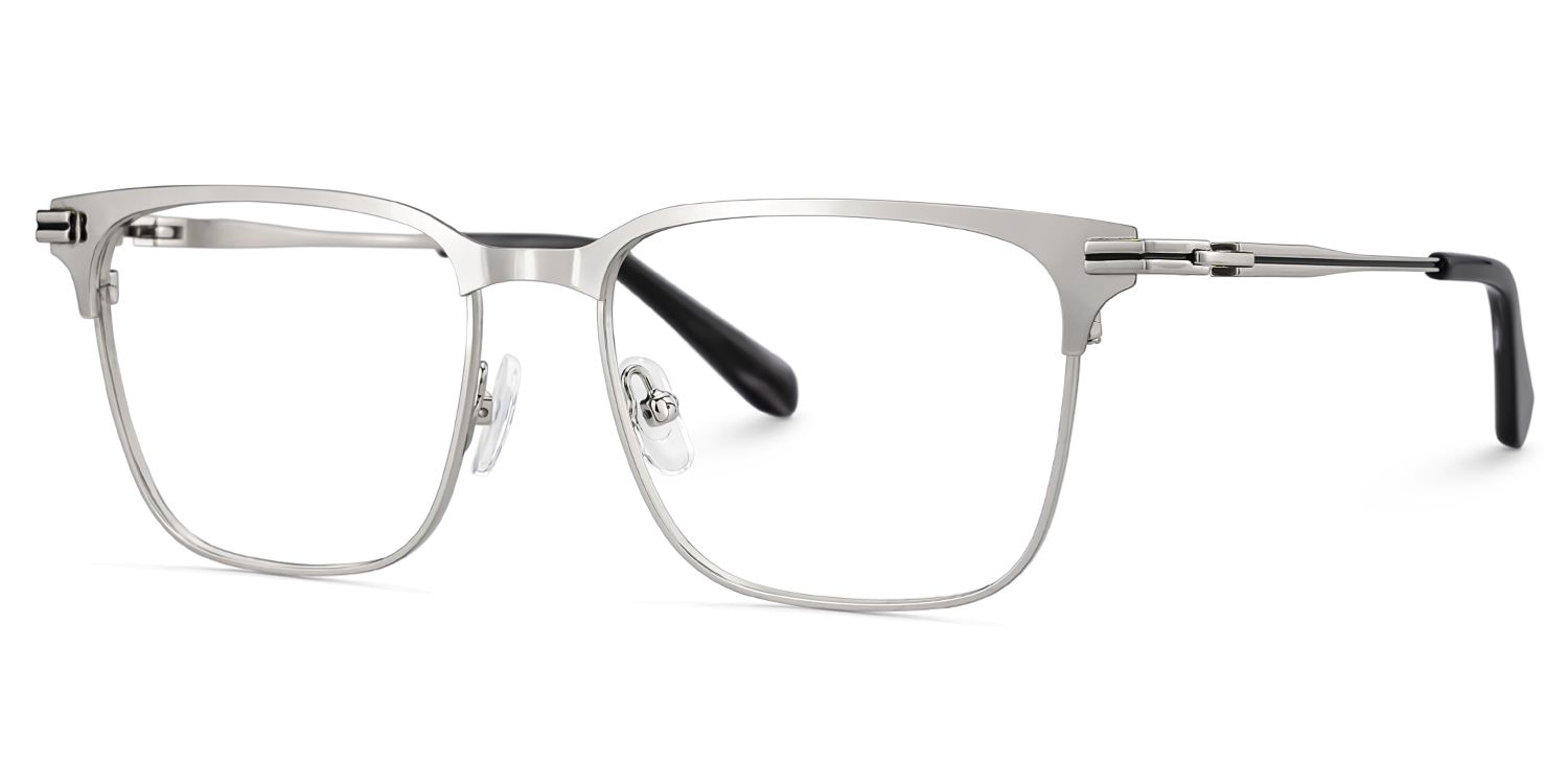 Marshall Silver Rectangle Prescription Glasses | ZEELOOL UK4