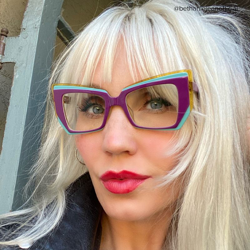 Verdejo Geometric Purple Eyeglasses and Glasses Frame5