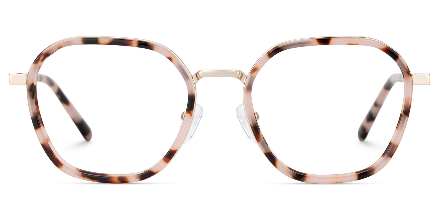 Mitchell Mixed Pink-tortoise Frame Glasses with Geometric Shape | ZEELOOL UK1