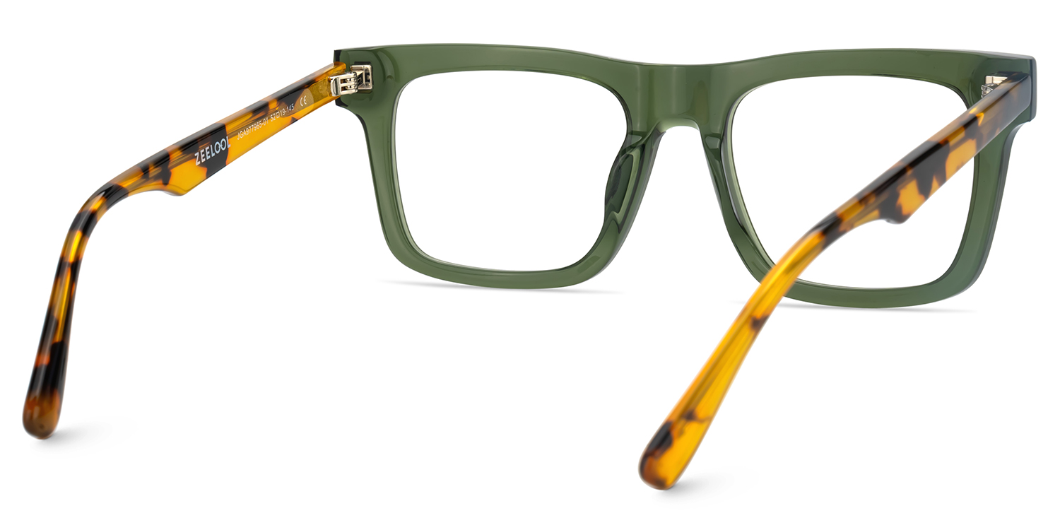 Square Green Eyeglasses Frames For Men | ZEELOOL UK5