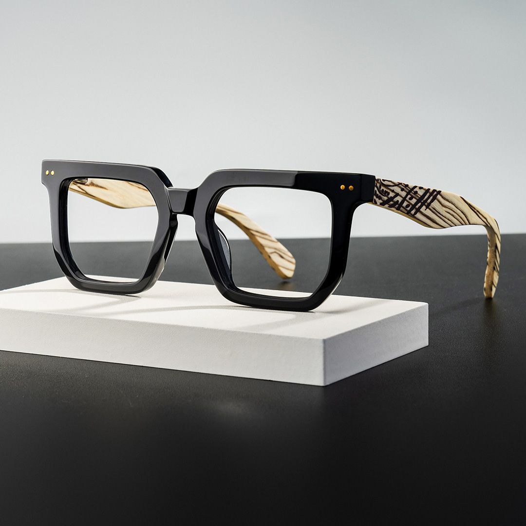 Square Black Frame Glasses - Full Frame Men's Glasses0