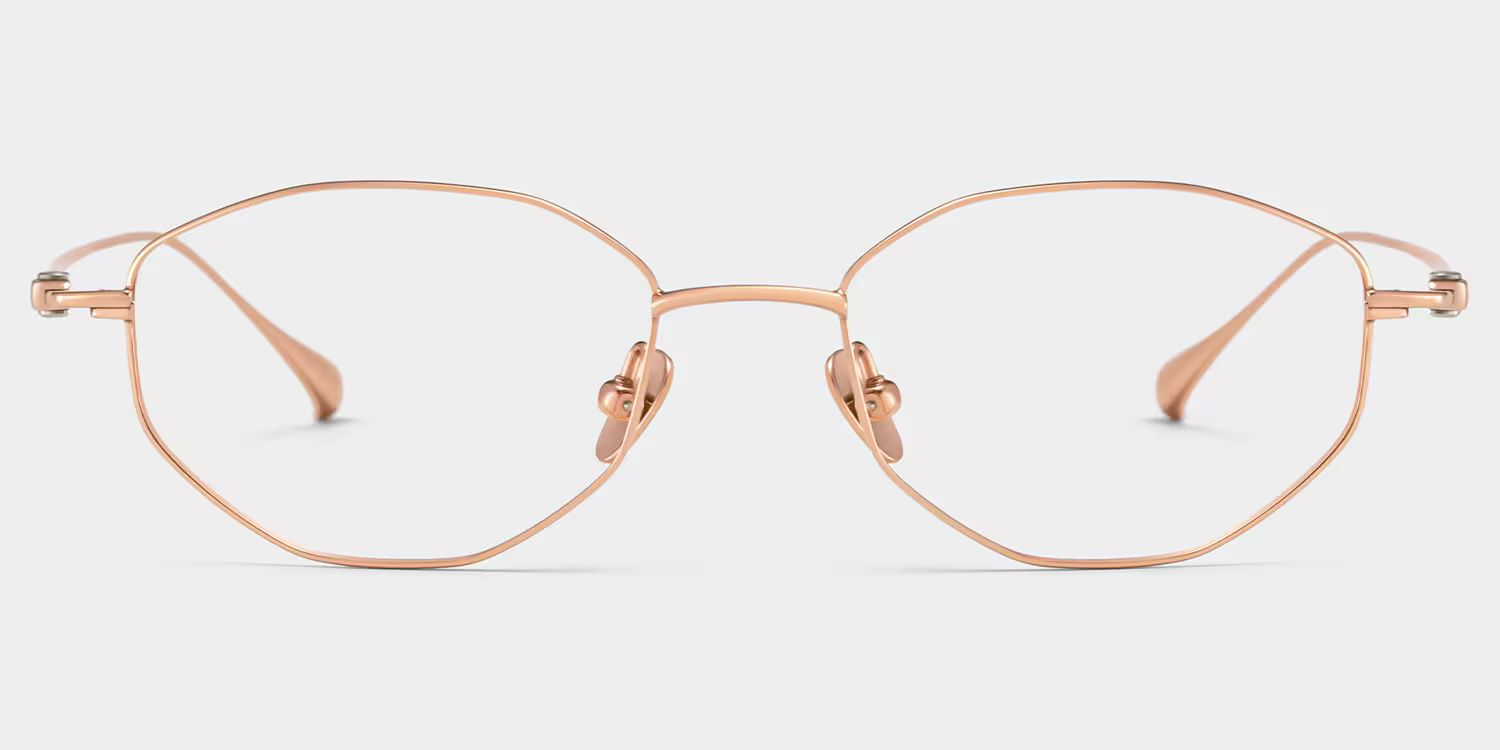 Everett Gold Frame Glasses with Geometric Frame Online |  ZEELOOL UK2