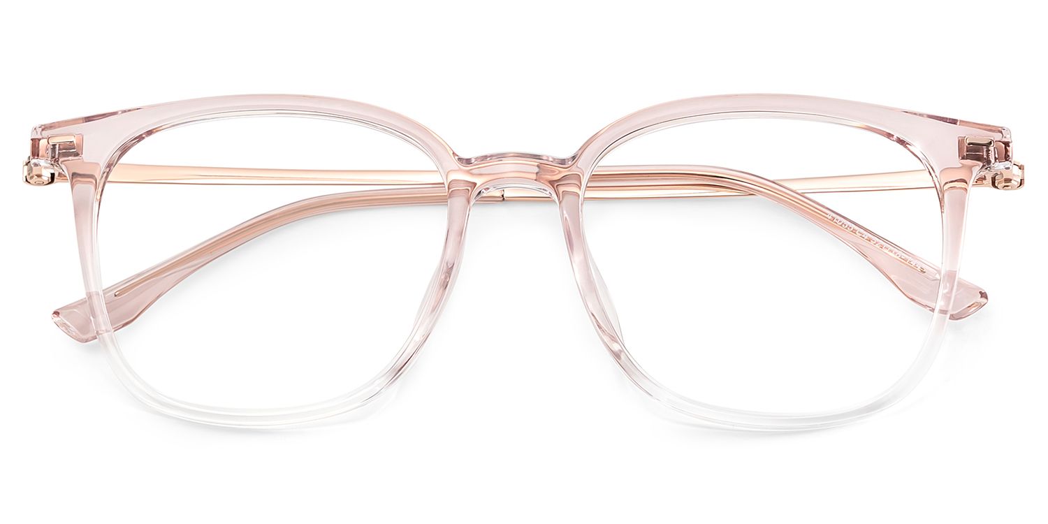 Cora Square Pink Frame Eyeglasses for Woman| ZEELOOL UK2
