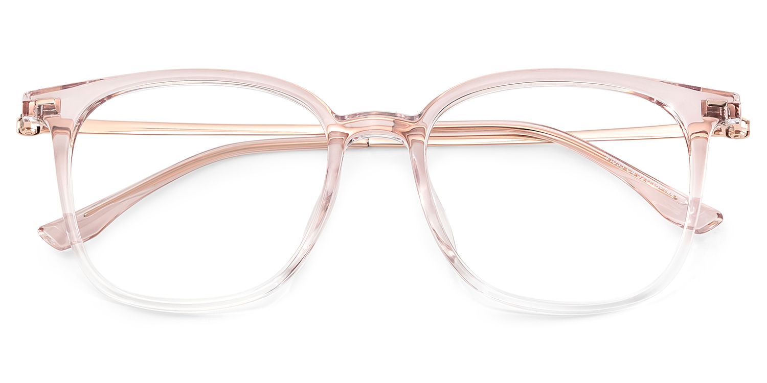 Cora Square Pink Frame Eyeglasses for Woman| ZEELOOL UK2