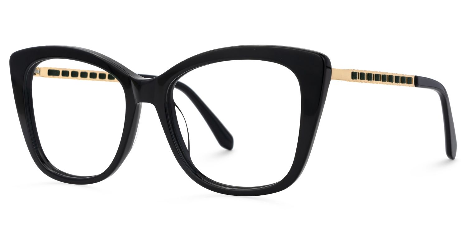 Deangela Women's Black Frame Eyeglasses  | ZEELOOL UK2
