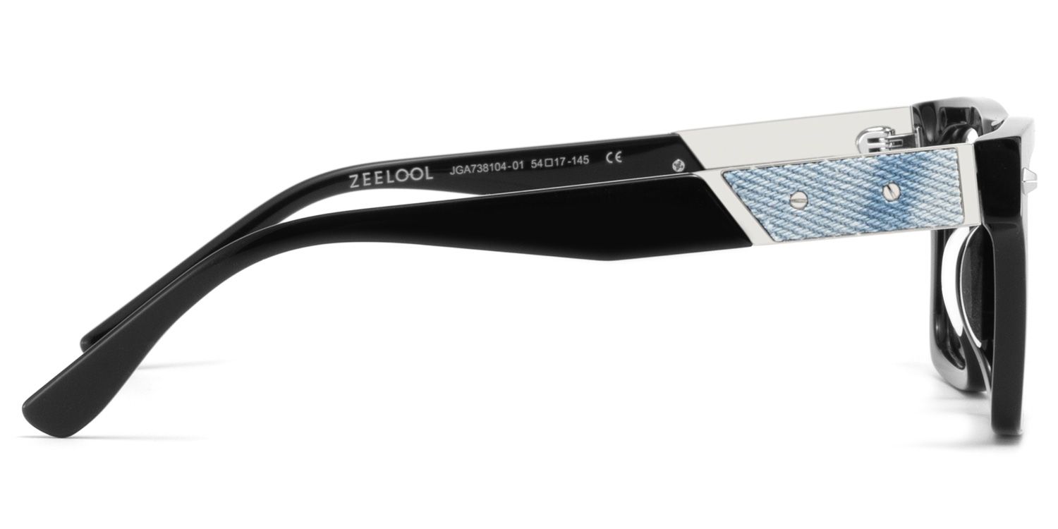 Trent Eyeglasses in Rectangle Black Frame | ZEELOOL UK4