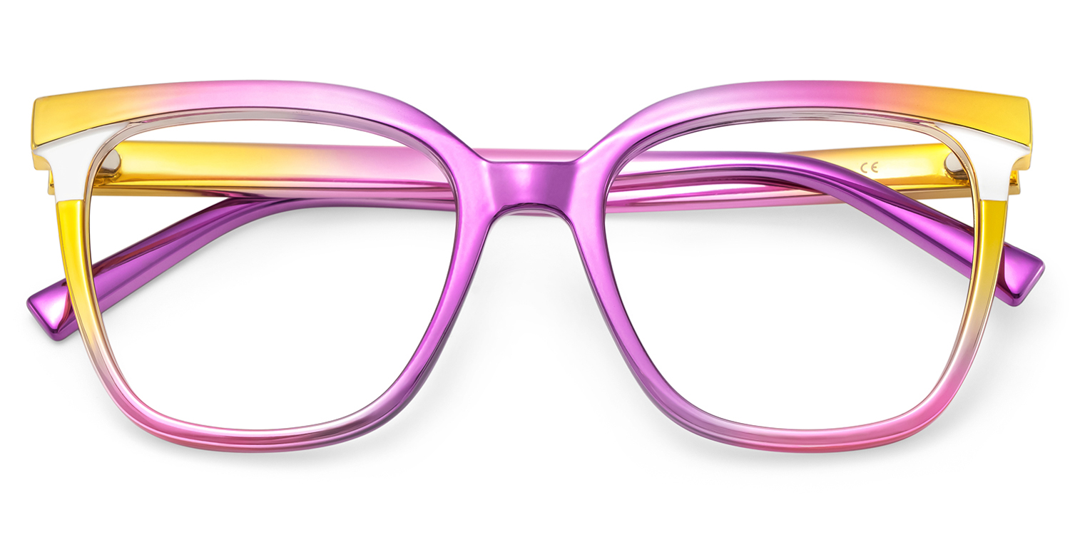 Leo Multicolor Square Prescription Glasses | ZEELOOL UK2