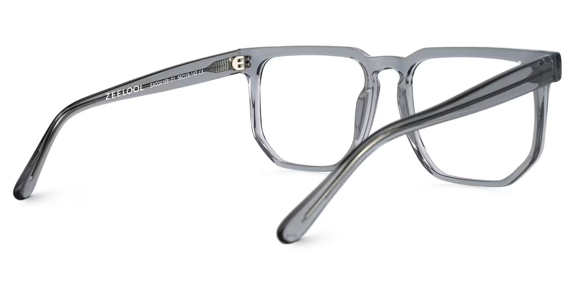 Matherne Square Clear Gray Eyeglasses | ZEELOOL UK3