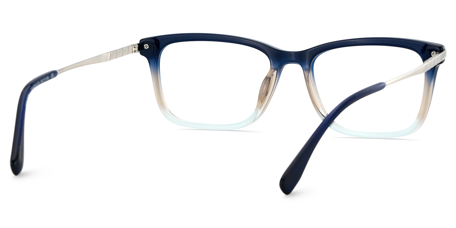 Zane Rectangle Blue Glasses4