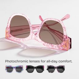 Minfia Square Pink Glasses0