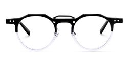 Jerria Round Black-Clear Glasses0
