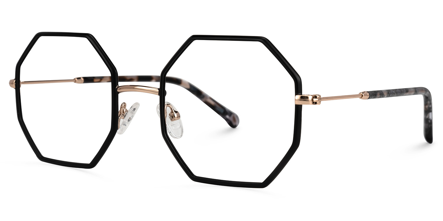 Geometric Griffith Black Frame Glasses for Sale | ZEELOOL UK2
