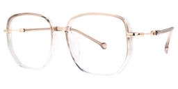 Joana Beige Geometric Glasses1
