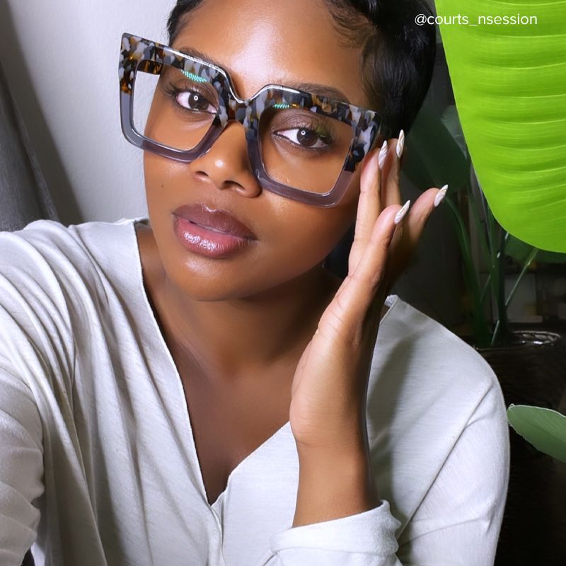 Brandon Square Gray Glasses with Two-Tone Frames10