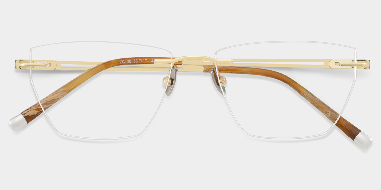 Ella Cat eye Gold Frame Eyeglasses for Woman| ZEELOOL UK3
