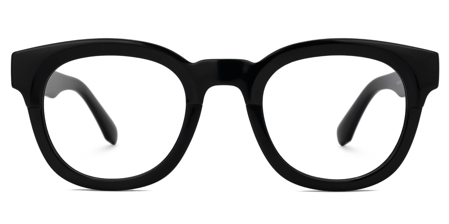 Affordable Black Frame Foraker Round Glasses | ZEELOOL UK0