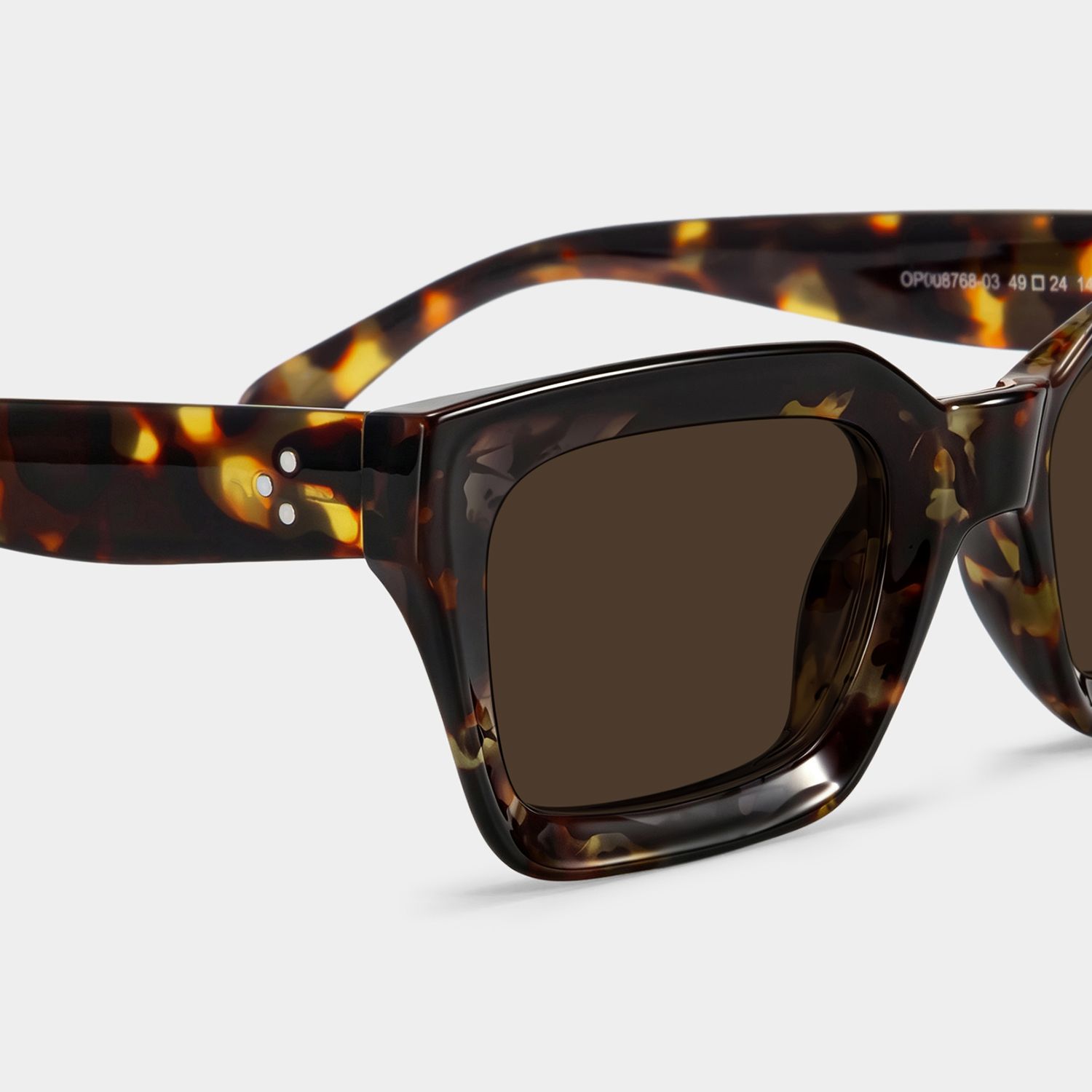 Nevaeh Plastic Tortoise Square Frame Sunglasses | ZEELOOL UK4