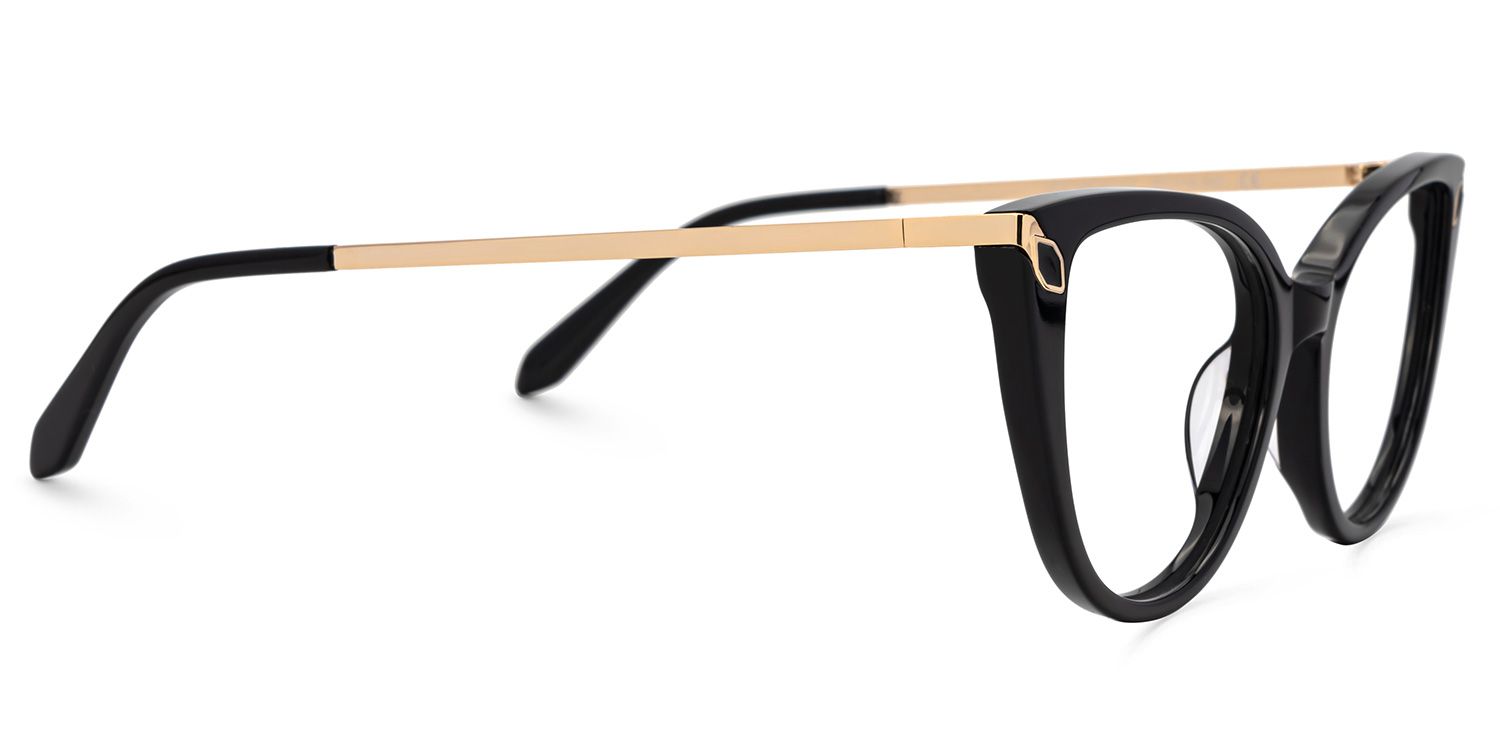 Pearce Black Eyeglasses with Cat-eye Shape Frame2