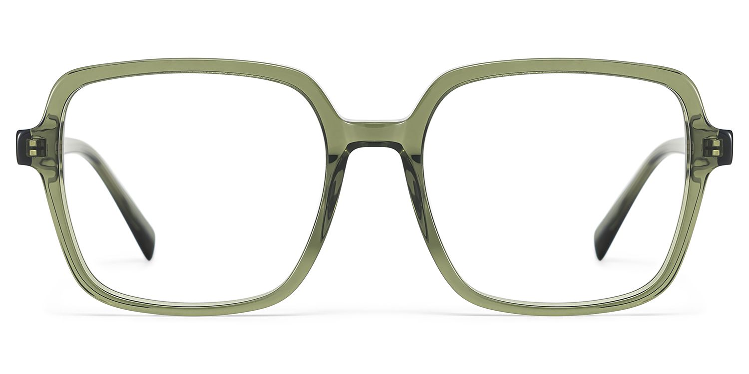 Square Green Eyeglasses- Ember Acetate Frame Glasses0