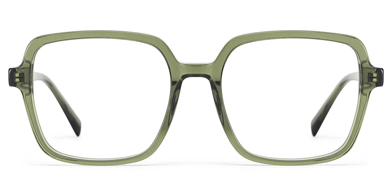 Square Green Eyeglasses- Ember Acetate Frame Glasses0